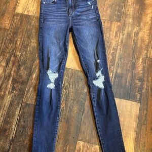 Abercrombie & Fitch Simone High Rise Super Skinny Distressed Size 25 0 R Jeans